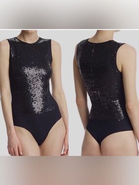 Commando Black Sequin Sleeveless Bodysuit